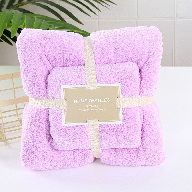 Coral Fleece 2‑Piece Bath Towel Set